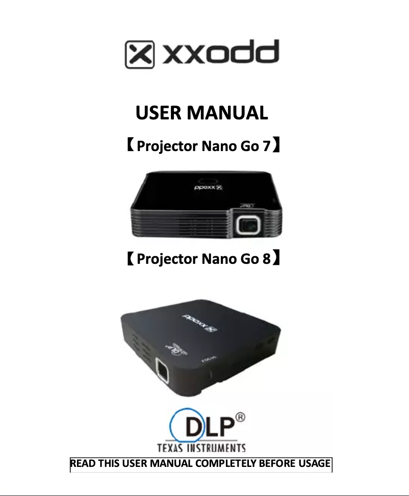 Page n°1 - Manuel utilisateur XXODD Nano Go 7