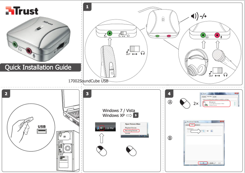 Page 1 de la notice Manuel utilisateur Trust SoundCube