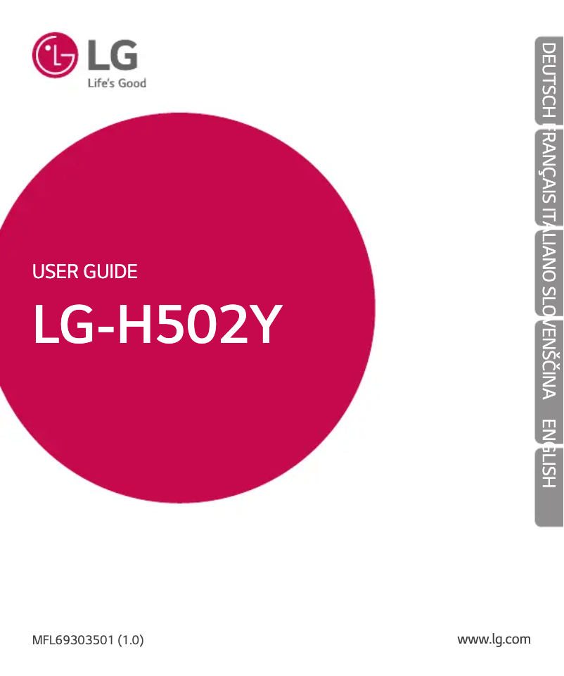 Page 1 de la notice Manuel utilisateur LG LG-H502Y