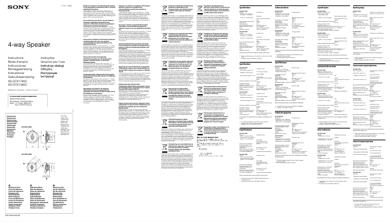 Image de la première page du manuel de l'appareil XS-GTX1740C