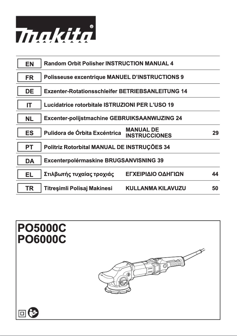 Page n°1 - Manuel utilisateur Makita PO5000C