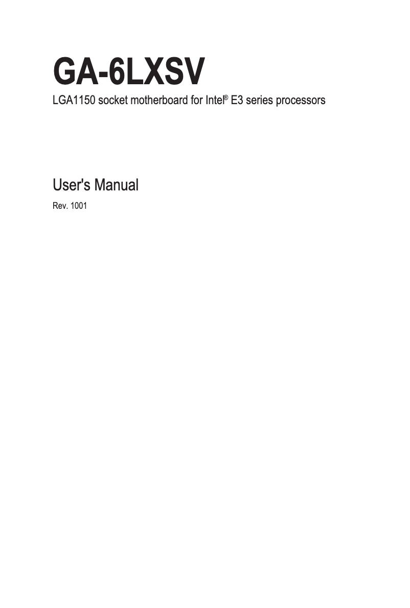Page 1 de la notice Manuel utilisateur Gigabyte GA-6LXSV