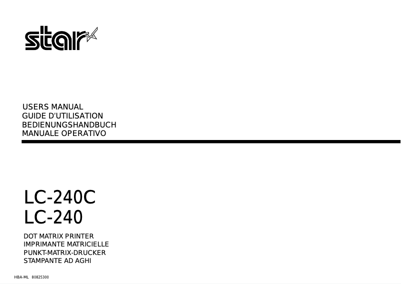 Image de la première page du manuel de l'appareil LC-240C