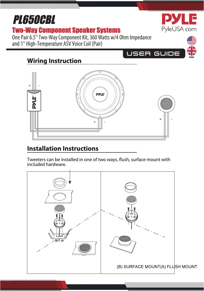 Page 1 de la notice Manuel utilisateur Pyle PL650CBL