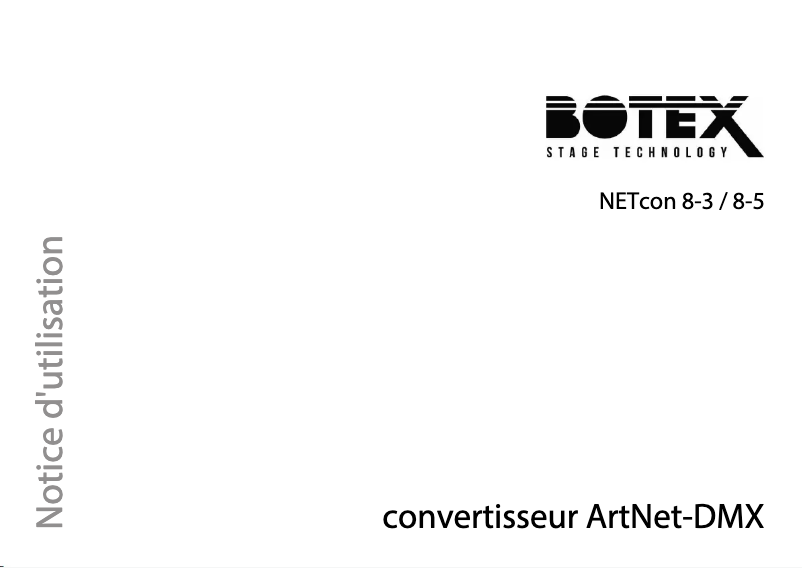 Page 1 de la notice Manuel utilisateur Botex NETcon 8-3
