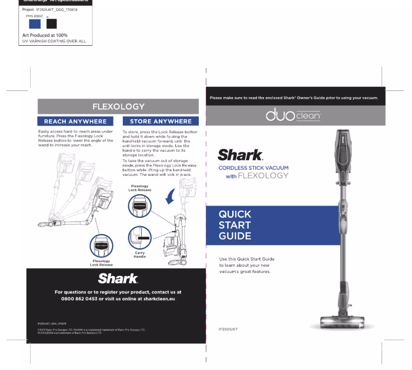 Page 1 de la notice Guide de démarrage rapide Shark DuoClean IF250UKT