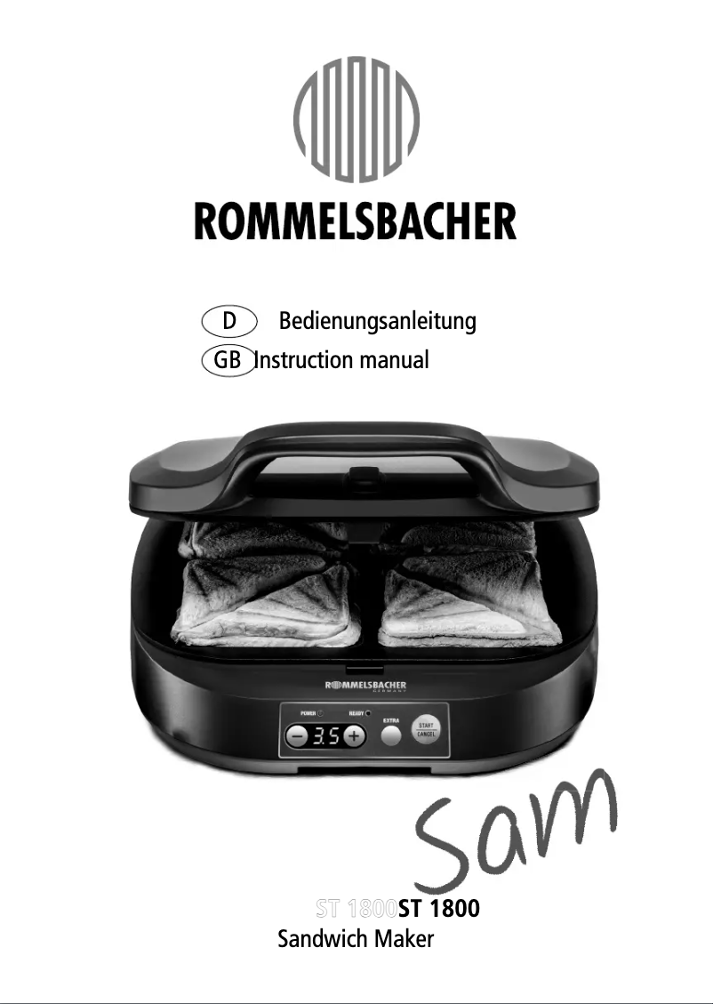 Page 1 de la notice Manuel utilisateur Rommelsbacher ST 1800