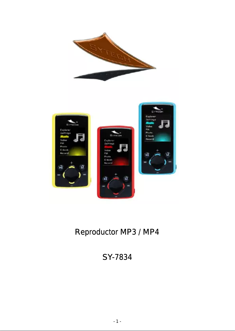 Image de la première page du manuel de l'appareil SY-7834