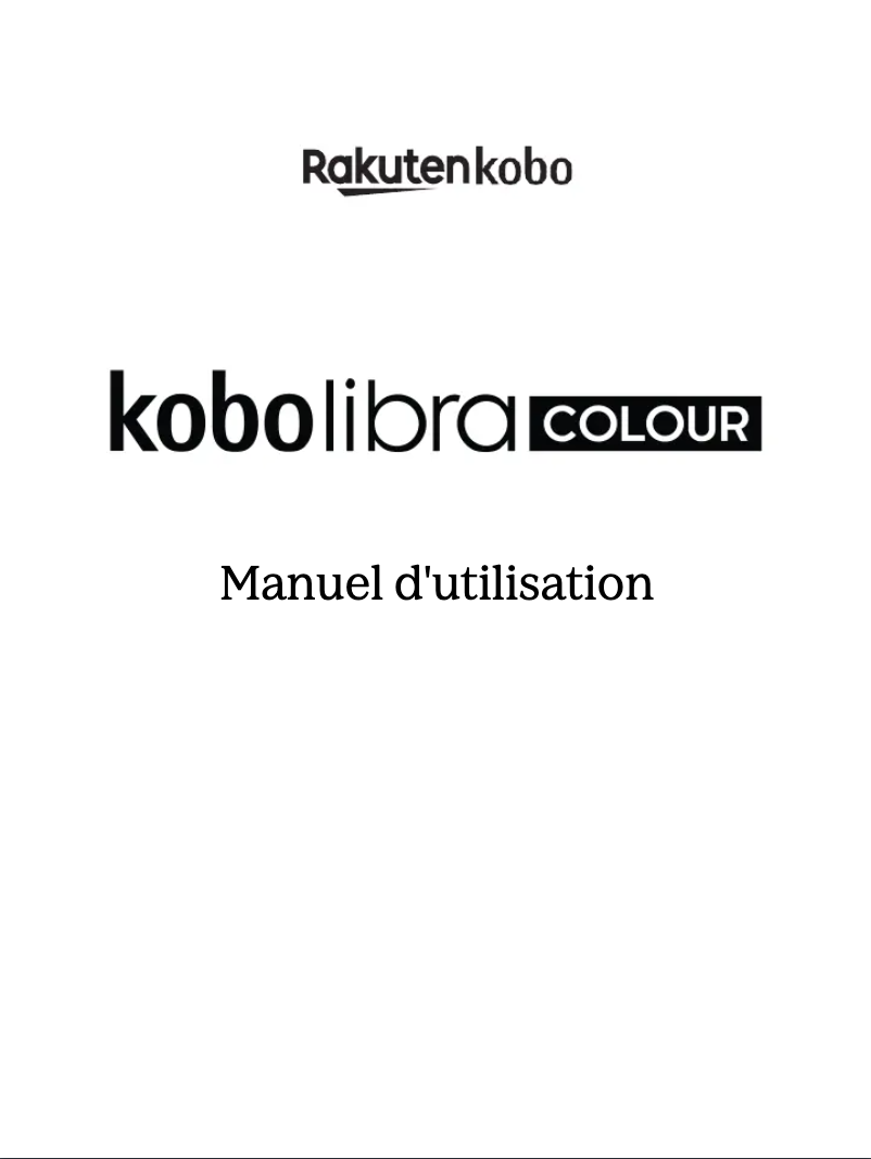 Page 1 de la notice Manuel utilisateur Kobo Libra Colour
