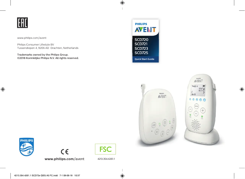 Página 1 del manual Guía de inicio rápido Philips AVENT SCD725