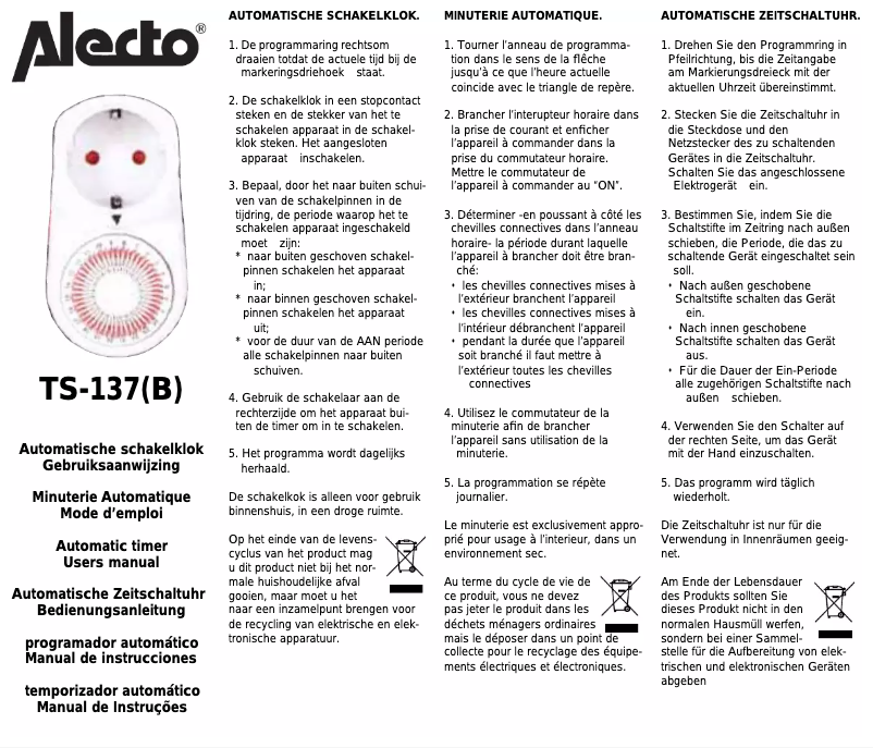 First page image of the manual for TS-137