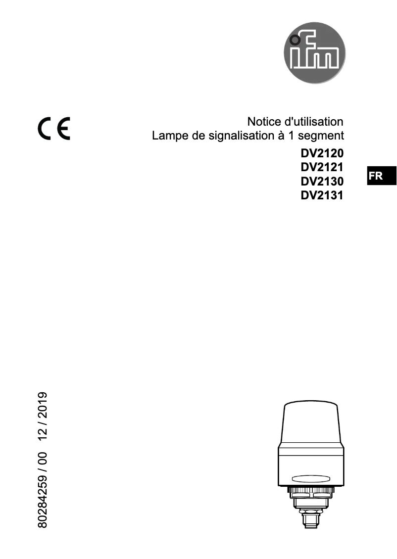 Page 1 de la notice Manuel utilisateur IFM DV2121