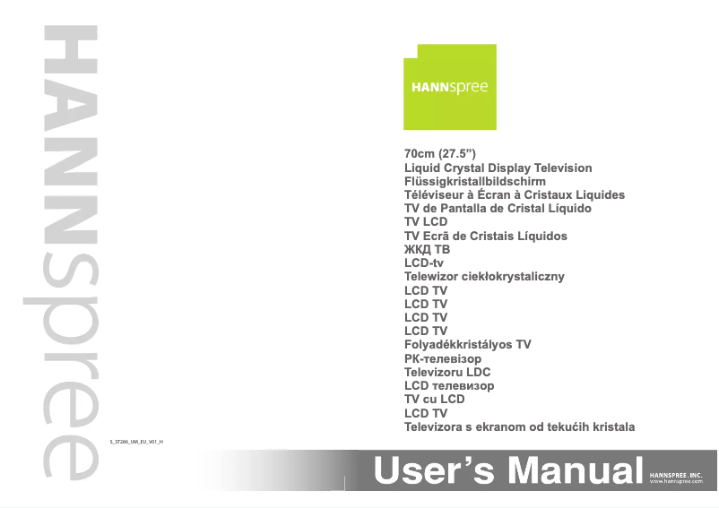 Page n°1 - Manuel utilisateur Hanns.G ST286MAB