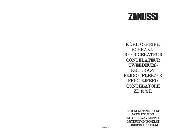 Image de la première page du manuel de l'appareil ZD 15 4