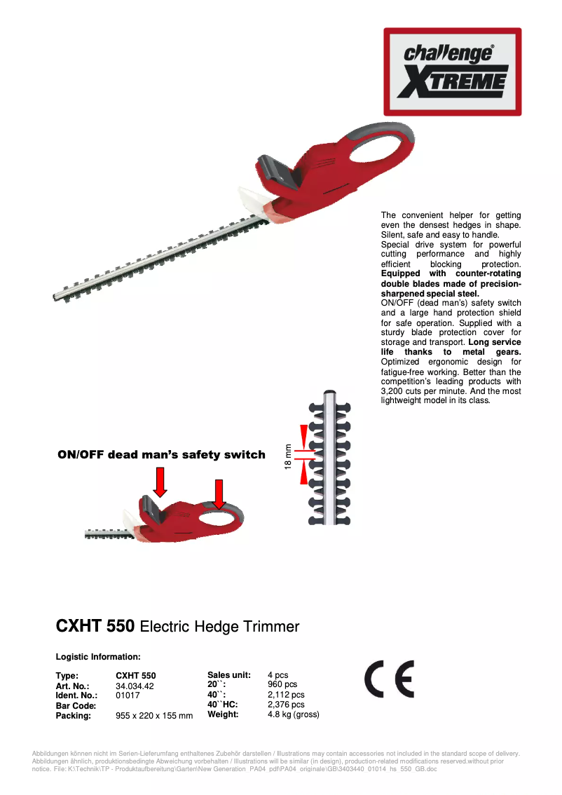 Image de la première page du manuel de l'appareil CXHT 550