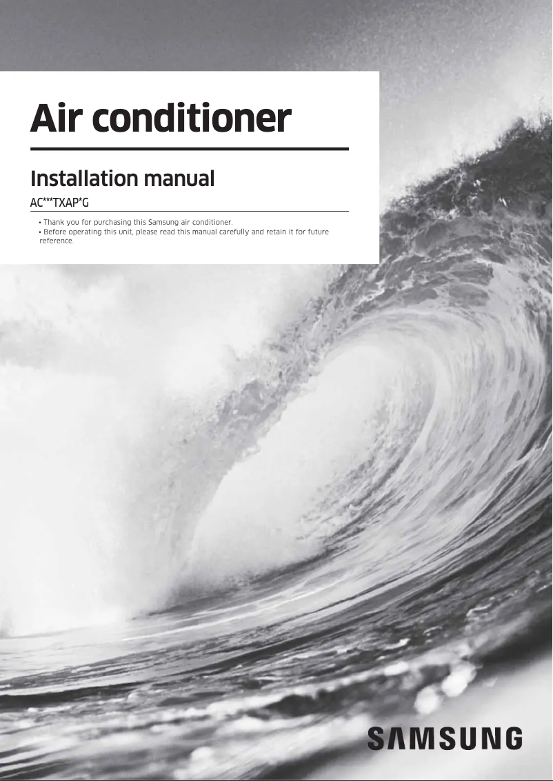 Page 1 de la notice Manuel utilisateur Samsung AC120TXAPNG