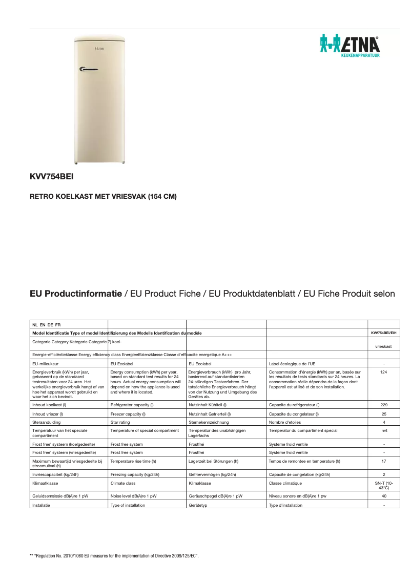 Image de la première page du manuel de l'appareil KVV754BEI