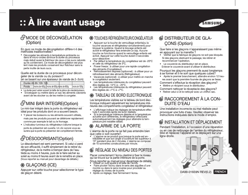 Page n°1 - Manuel utilisateur Samsung RS7768FHCBC
