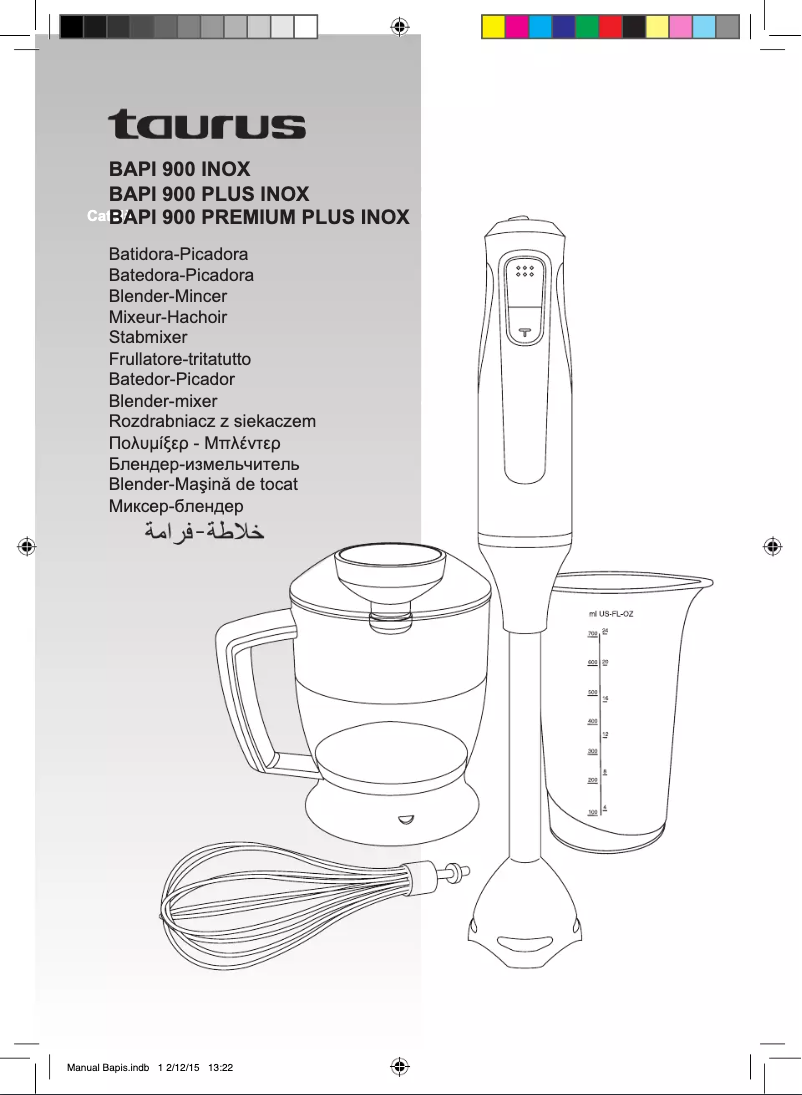 Page n°1 - Manuel utilisateur Taurus Bapi 900 Premium Plus Inox