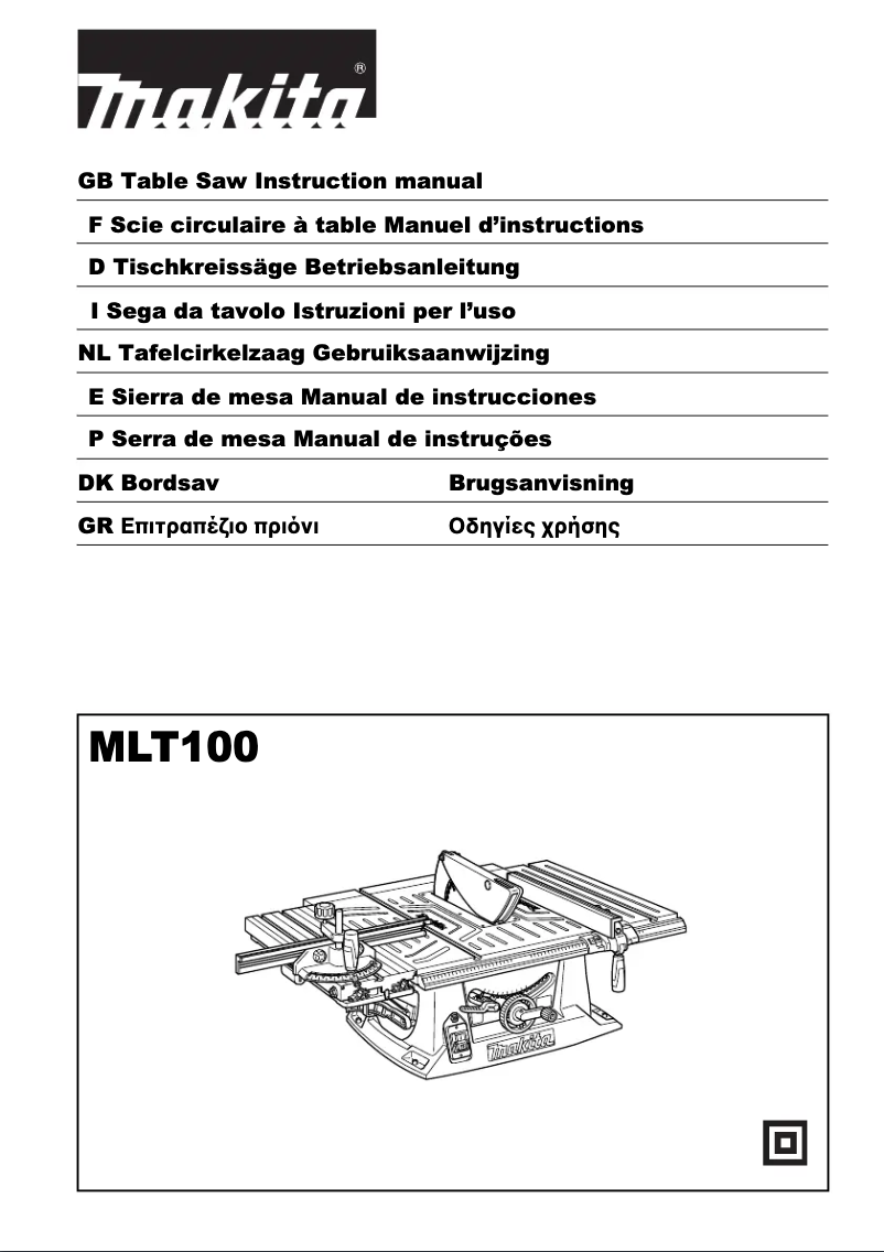 Page n°1 - Manuel utilisateur Makita MLT100