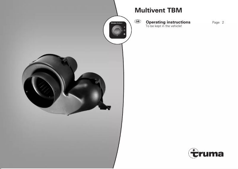 Page 1 de la notice Manuel utilisateur Truma Multivent TBM