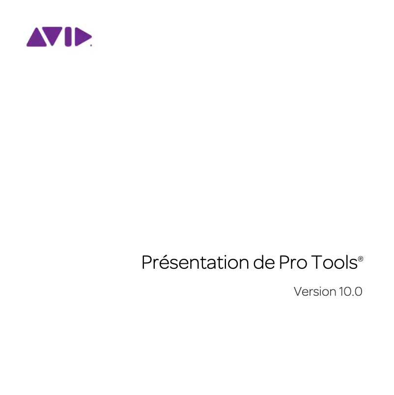 Image de la première page du manuel de l'appareil Pro Tools 10.0