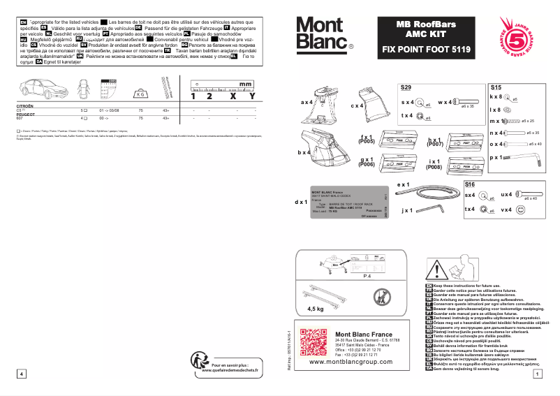 Page 1 de la notice Manuel utilisateur Mont Blanc AMC 5119