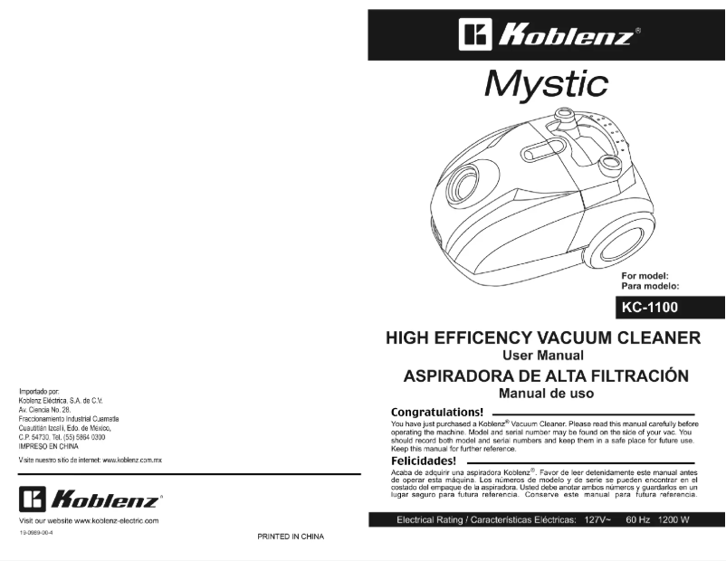 Page 1 de la notice Manuel utilisateur Koblenz KC-1100