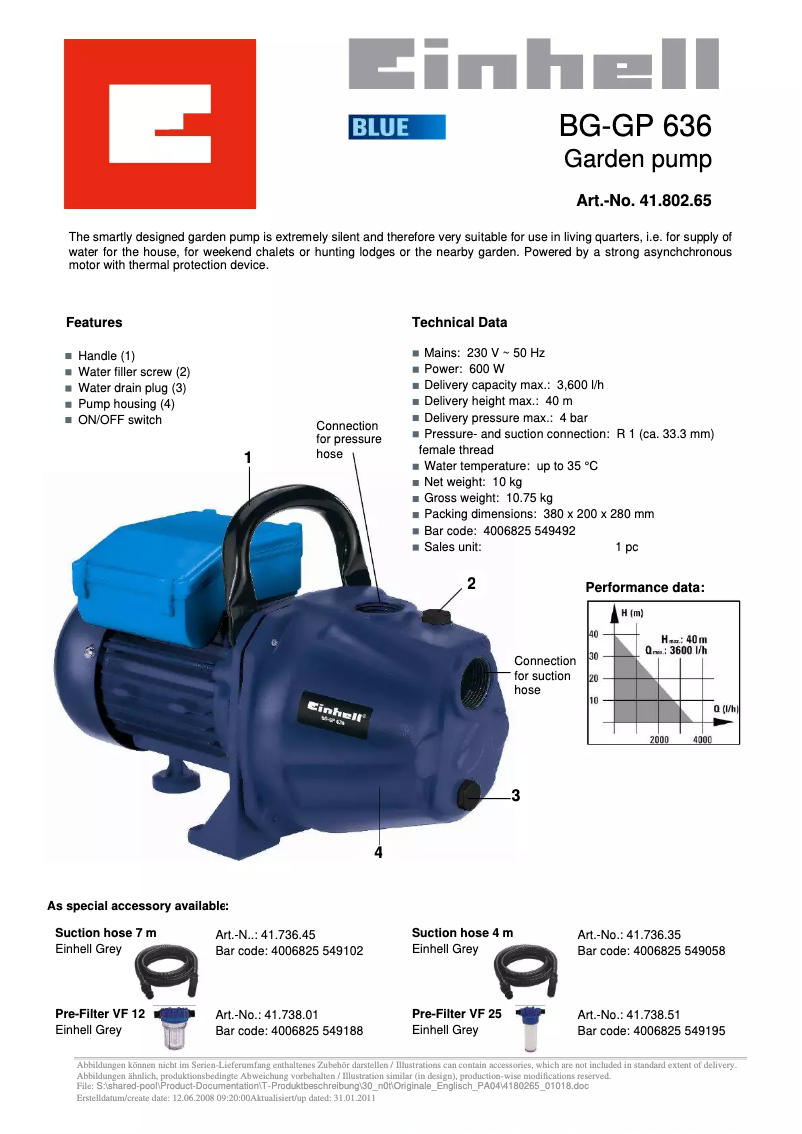 Image de la première page du manuel de l'appareil BG-GP 636