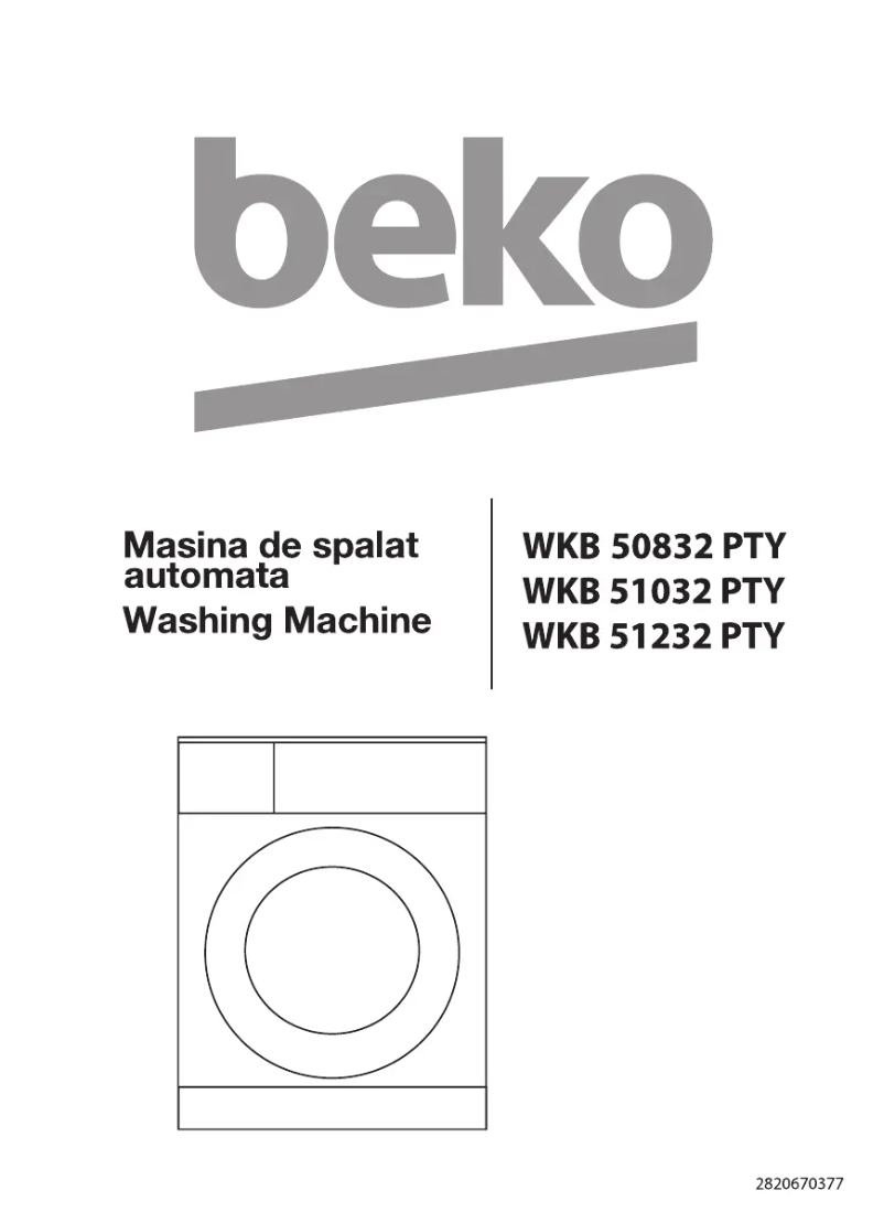 Page 1 de la notice Manuel utilisateur Beko WKB 51032 PTY