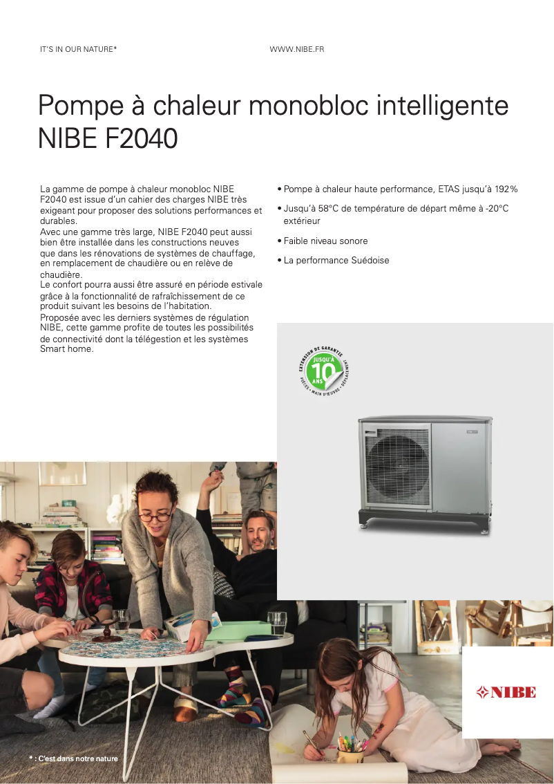 Página 1 del manual Folleto Nibe F2040-12