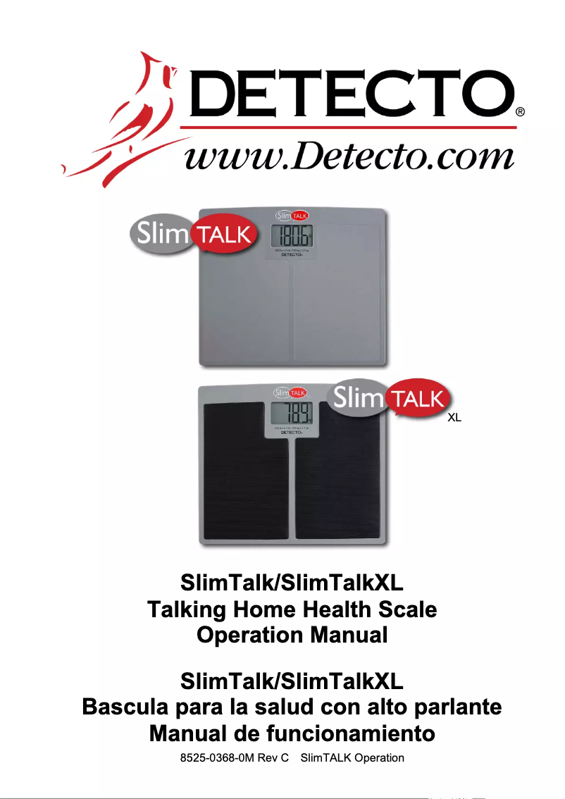 Page 1 de la notice Manuel utilisateur Cardinal Detecto SlimTalk
