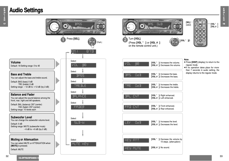 Página 1 del manual Manual de usuario Panasonic CQ-DFX403