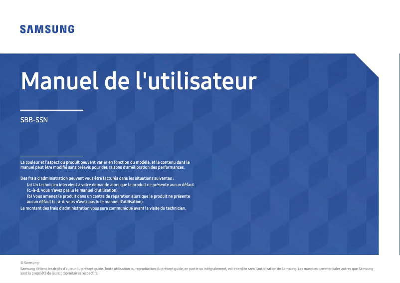 Page n°1 - Manuel utilisateur Samsung SBB-SSN