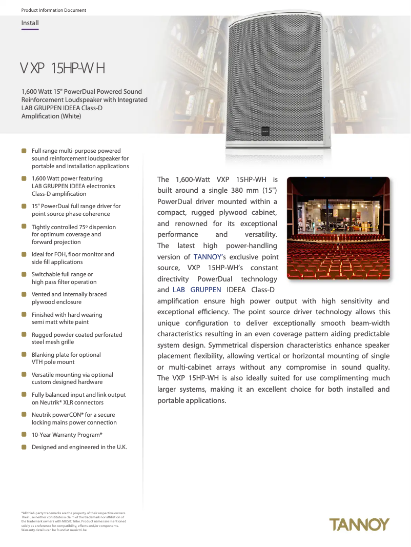 Image de la première page du manuel de l'appareil VXP 15HP