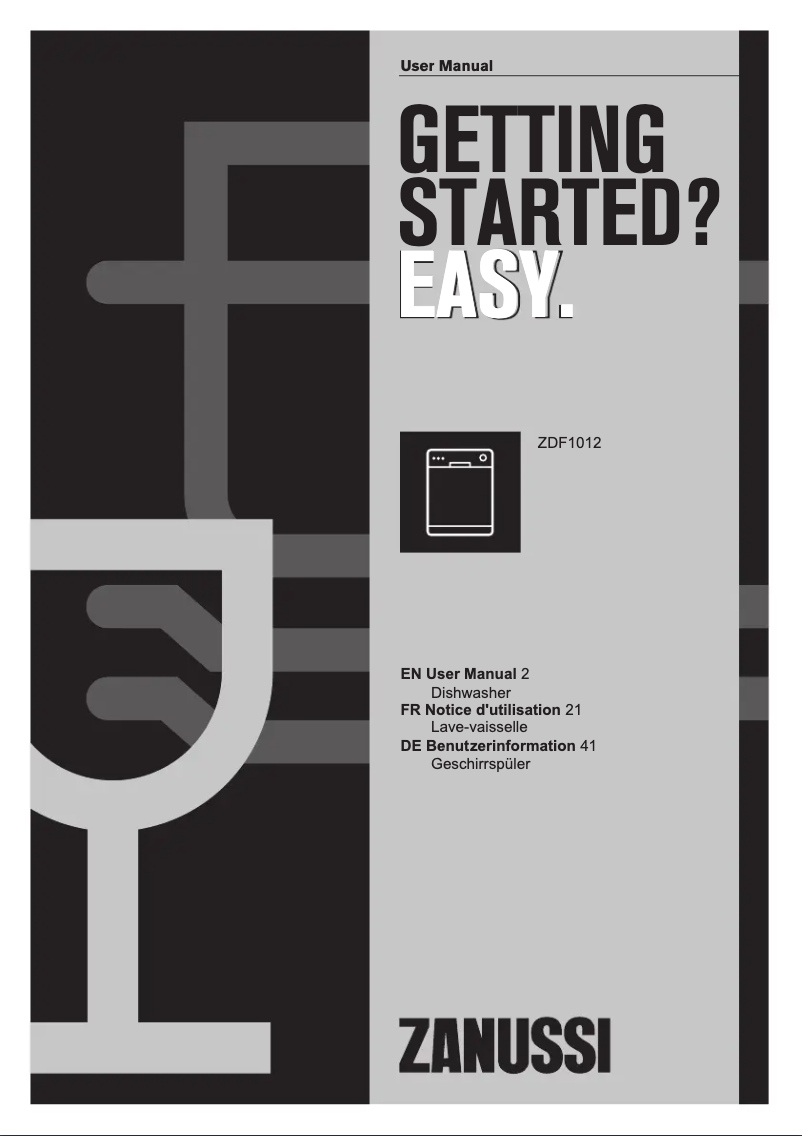 Image de la première page du manuel de l'appareil ZDF1012