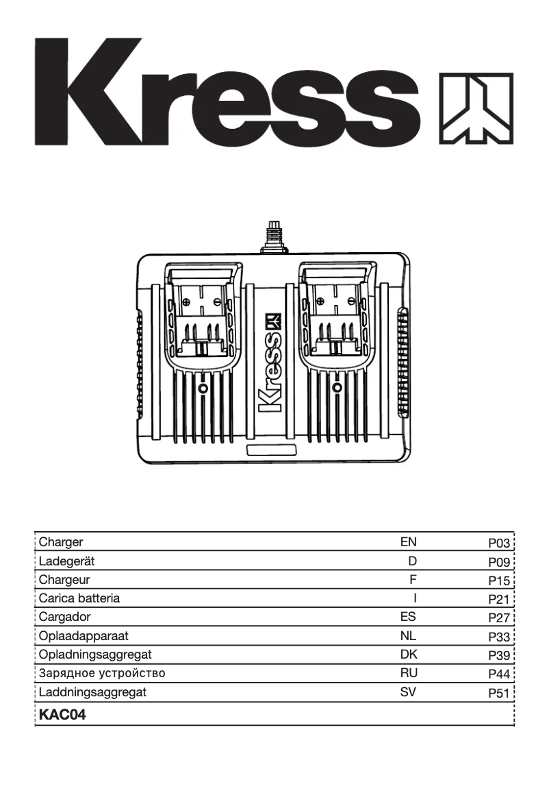 Page n°1 - Manuel utilisateur Kress KAC04