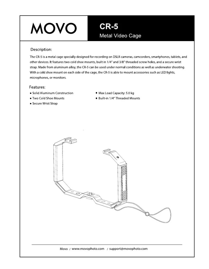 Image de la première page du manuel de l'appareil CR-5