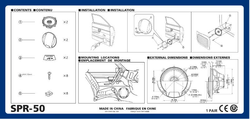 Page n°1 - Manuel utilisateur Alpine SPR-50