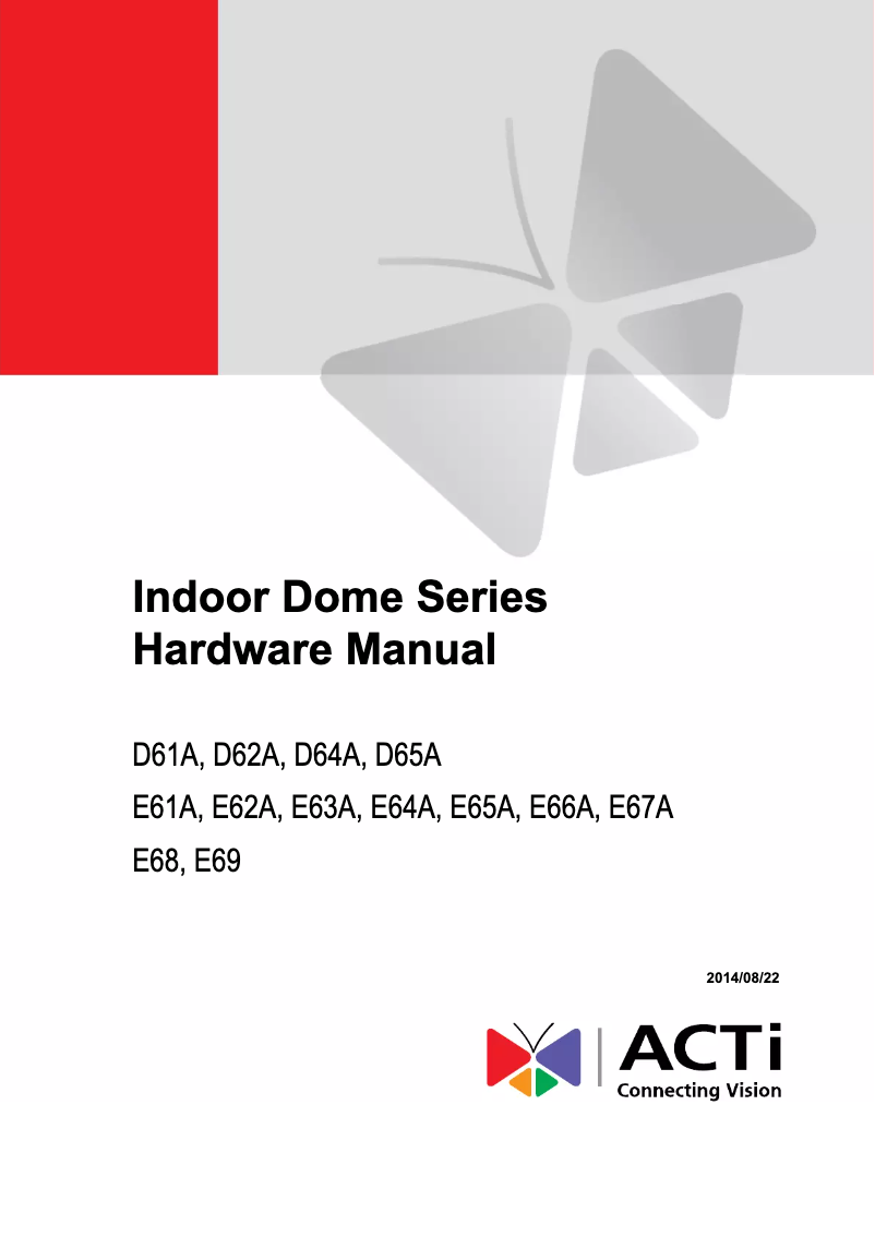 Page 1 de la notice Manuel utilisateur ACTi E68