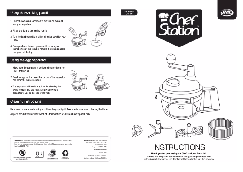 Image de la première page du manuel de l'appareil Chef Station