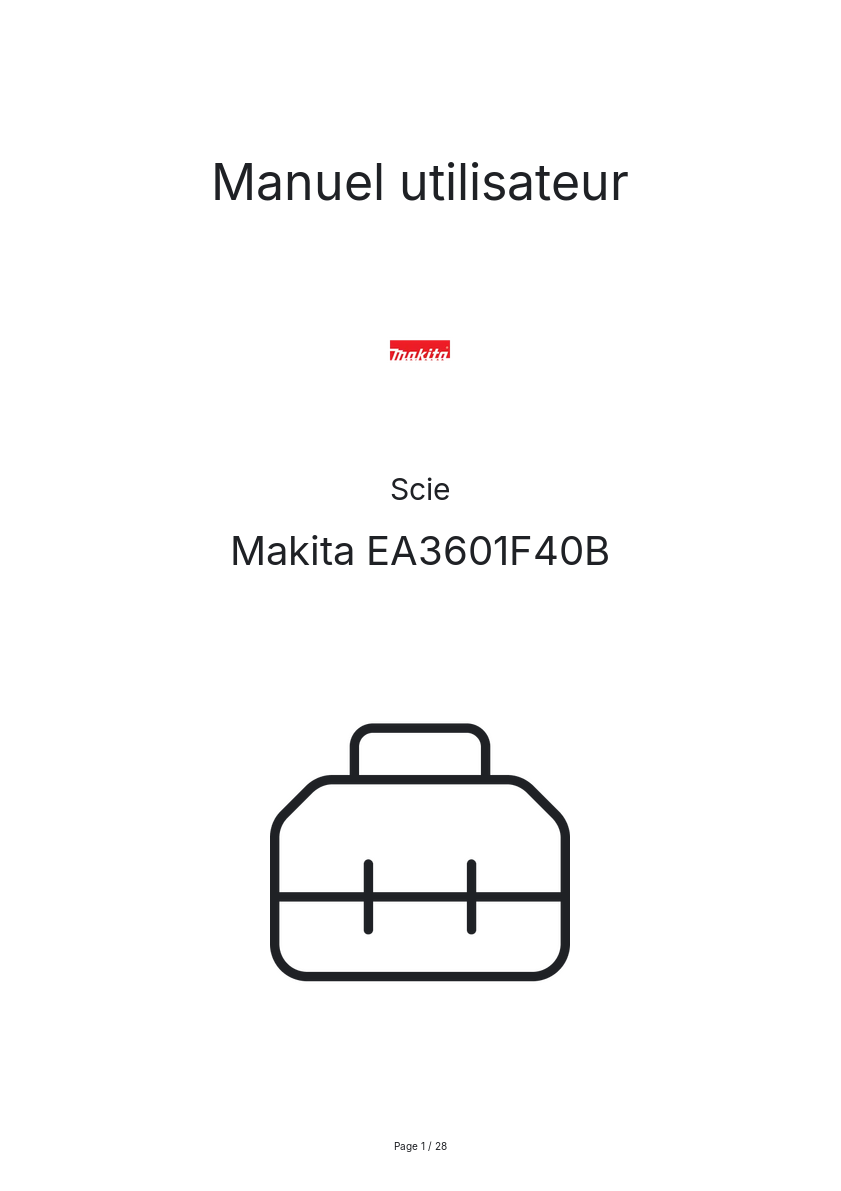 Page n°1 - Manuel utilisateur Makita EA3601F40B