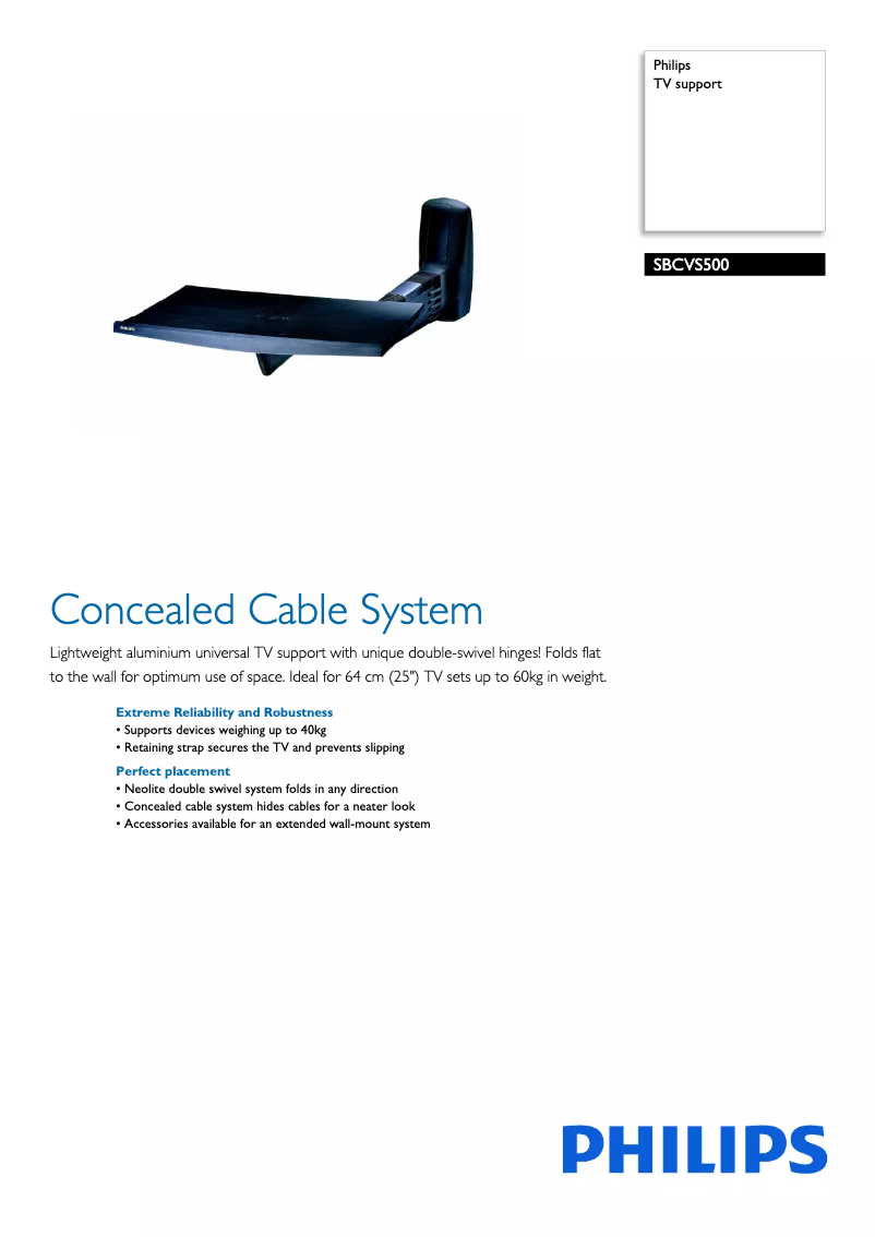 Page 1 de la notice Brochure Philips SBCVS500