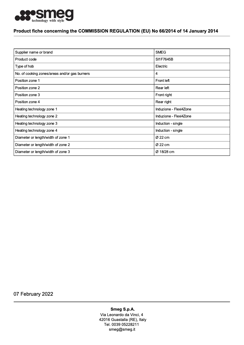 Page n°1 - Brochure Smeg SI1F7645B