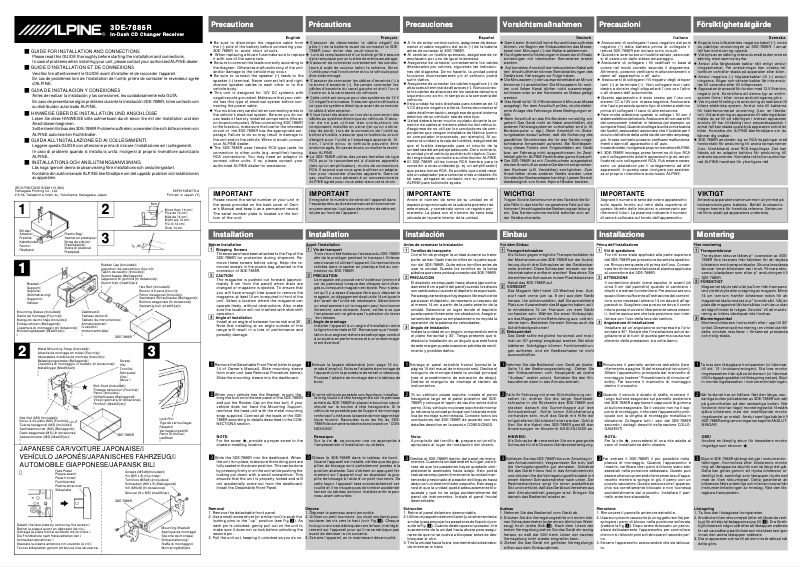 Image de la première page du manuel de l'appareil 3DE-7886R