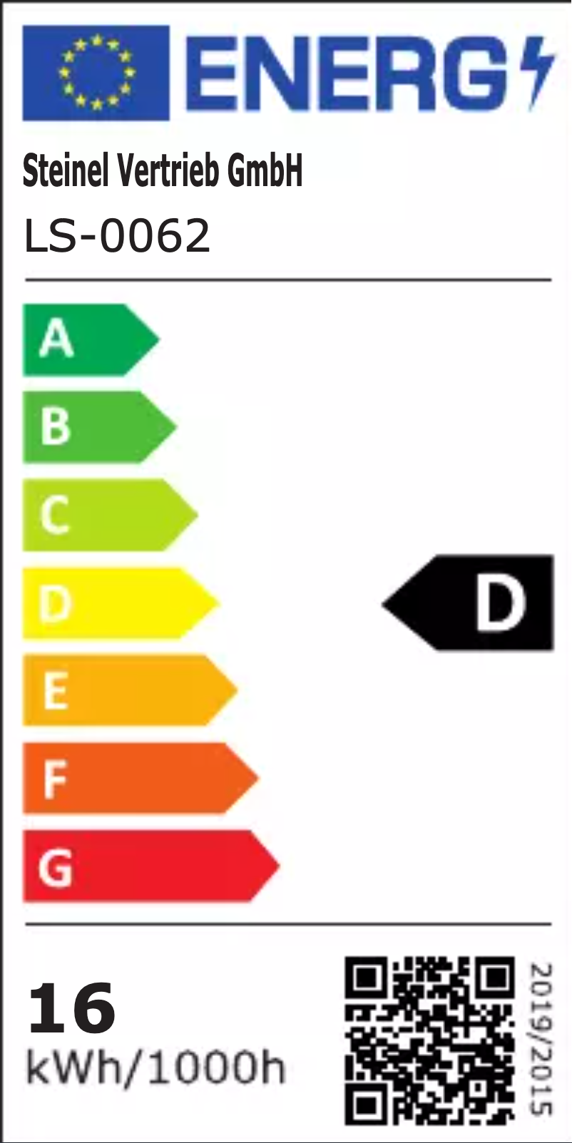 Página 1 del manual Etiqueta energética Steinel RS PRO R20 Plus Q SC