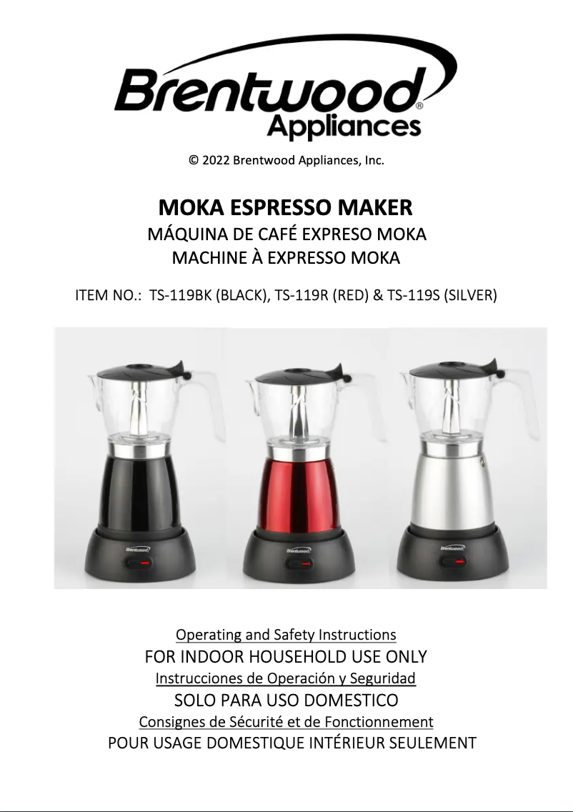 Page 1 de la notice Manuel utilisateur Brentwood TS-119BK