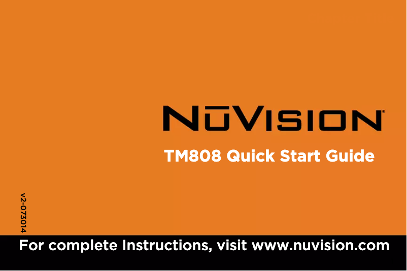 Page n°1 - Manuel utilisateur NuVision TM808