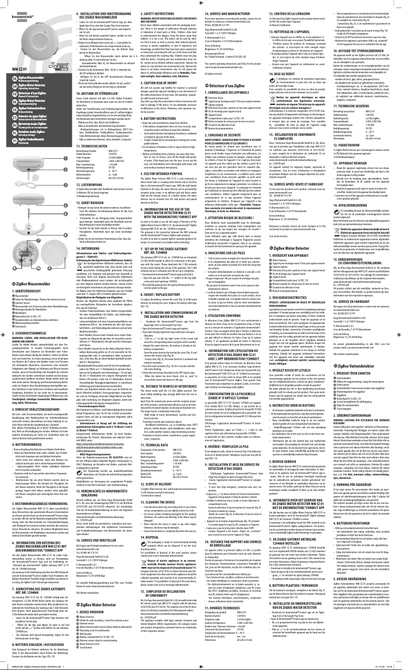 Page 1 de la notice Manuel utilisateur Brennenstuhl WM CZ 01