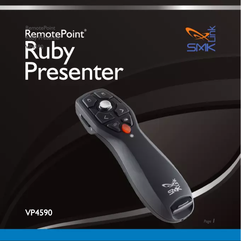 Page 1 de la notice Manuel utilisateur SMK-Link RemotePoint Ruby VP4590
